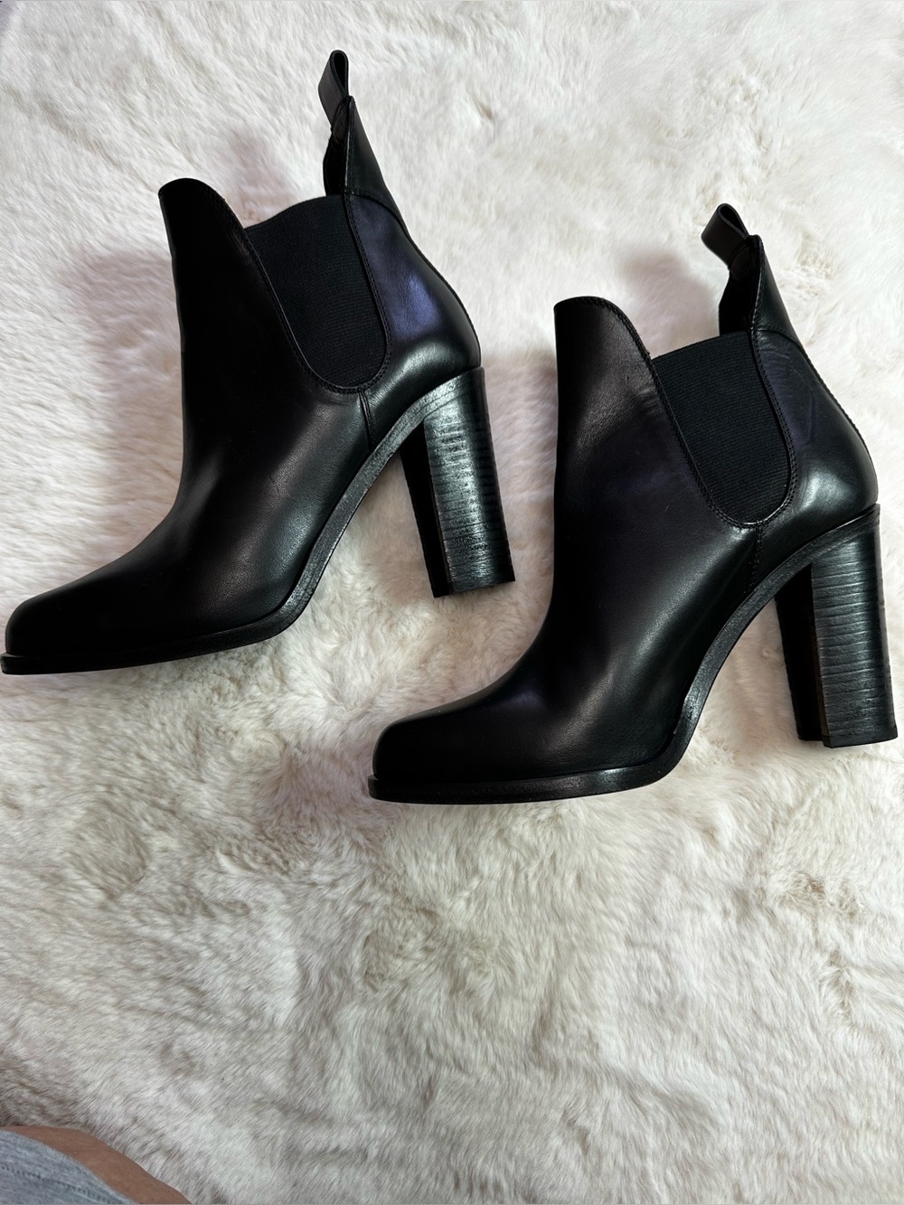 rag & bone Black Leather Heeled Boots
